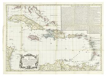 BRION de la TOUR, LOUIS. Carte des Etats-Unis dAmérique. * Carte des Isles Antilles dans LAmérique Septentrionale.